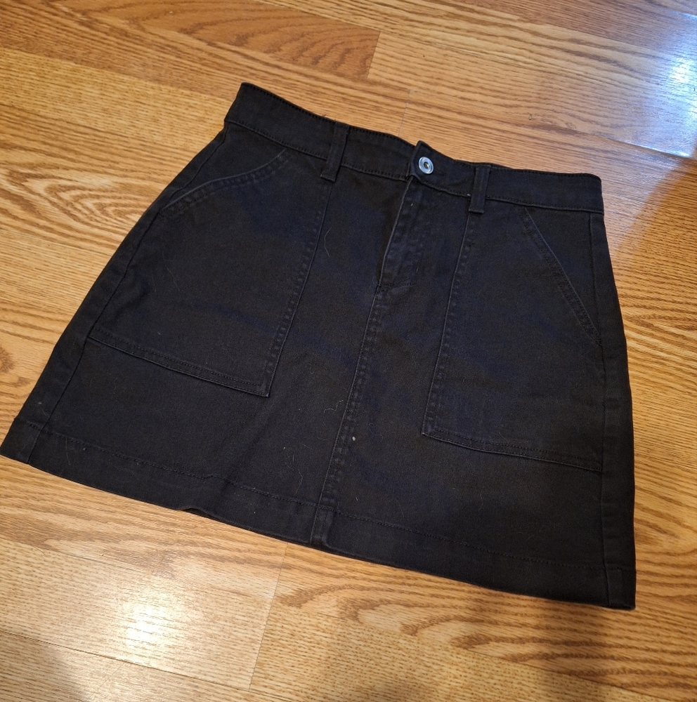 Classic Black Denim Skirt
